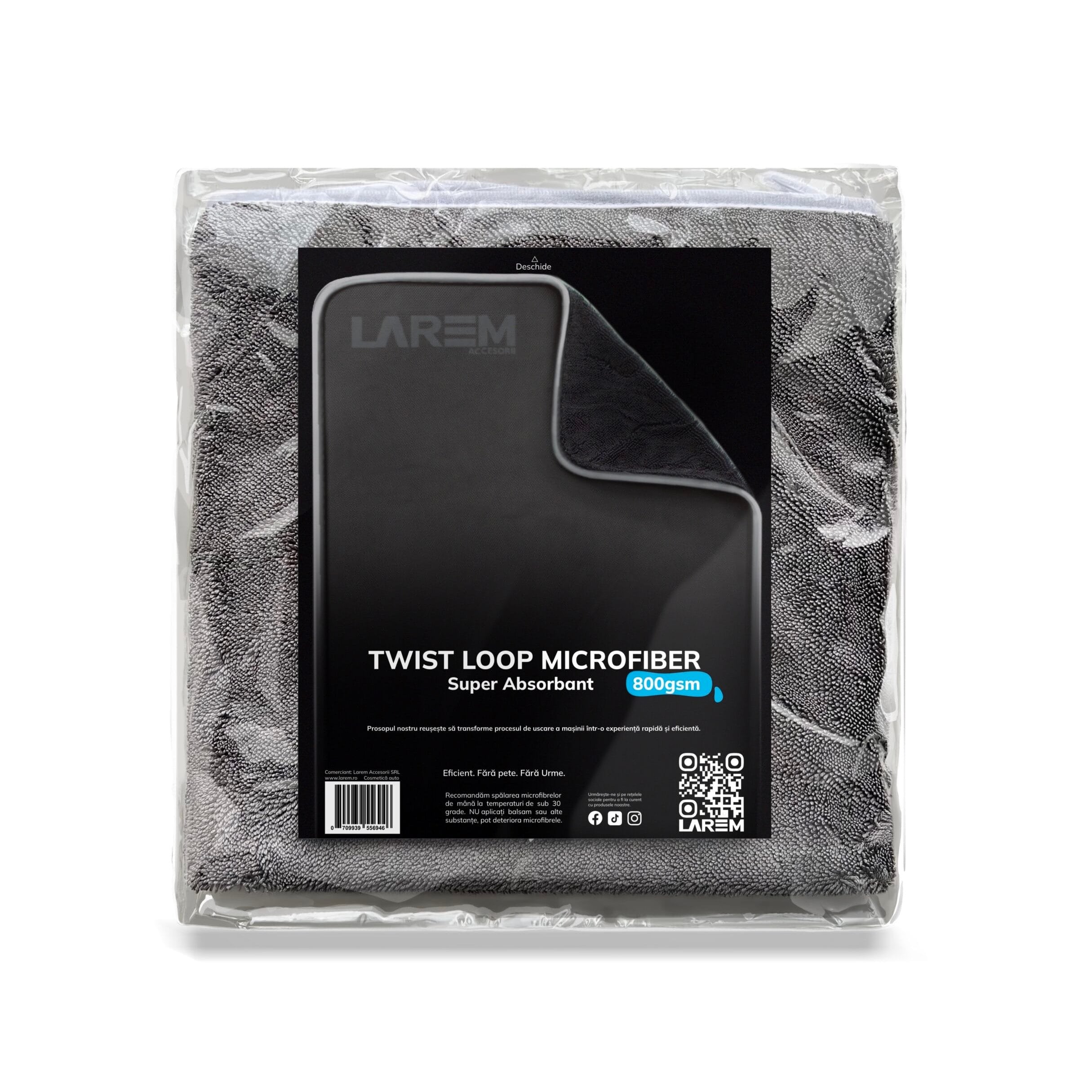 KIT Larem Shine ( Prosop Twist Loop 60x90cm+ Crystal Vision 500ml+ Laveta Interior )
